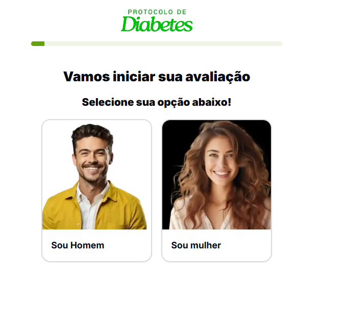 Selecione homem ou mulher